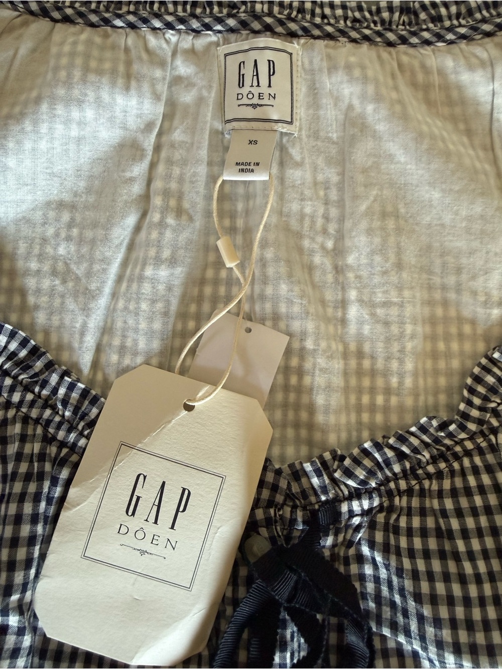 GAP Black and White Gingham Tie-Front Sleeveless Top - Picture 5 of 8